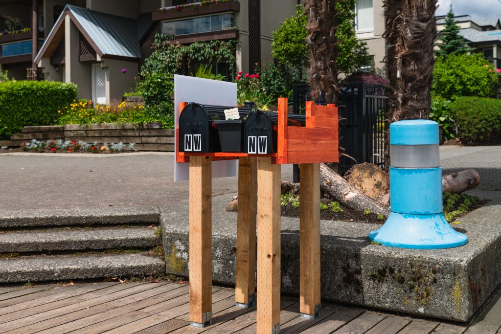 The two mailboxes where locals can participate in the New West Letter Exchange